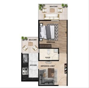 1 BHK floor plan